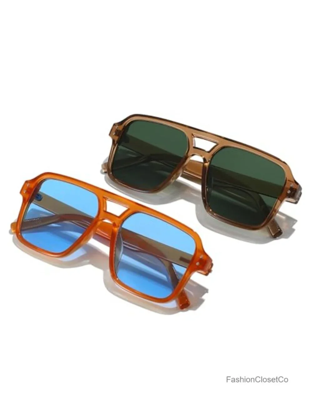 Vintage Oversized Square Aviator Sunglasses UV400 Protection Unisex Retro Shades